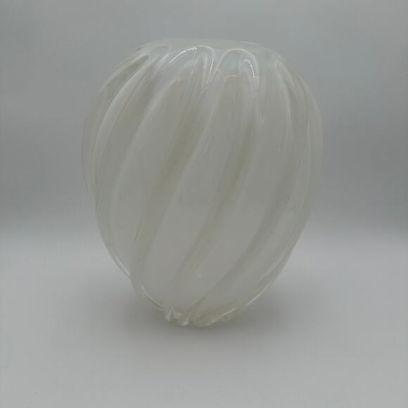 Vintage Glass 12" Vase by Larry Laslo Opalescent Italian Art Swirl Glass Vase - Picture 2 of 10